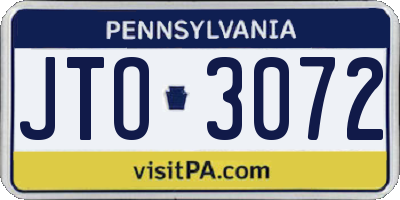 PA license plate JTO3072
