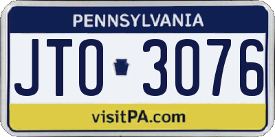PA license plate JTO3076