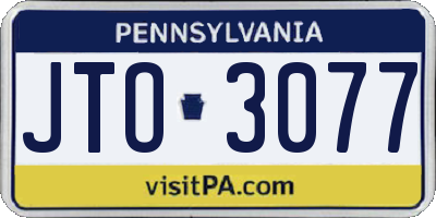 PA license plate JTO3077