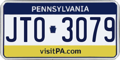 PA license plate JTO3079