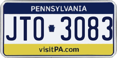 PA license plate JTO3083
