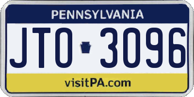 PA license plate JTO3096