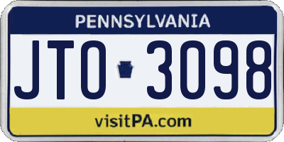 PA license plate JTO3098