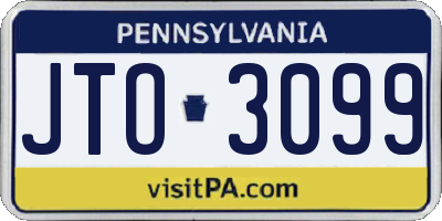 PA license plate JTO3099