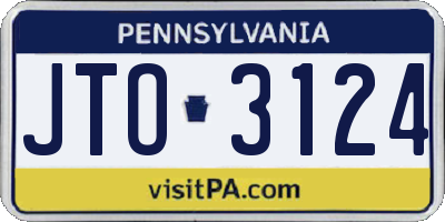 PA license plate JTO3124
