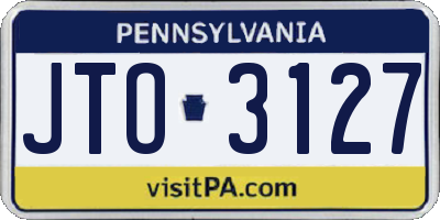 PA license plate JTO3127