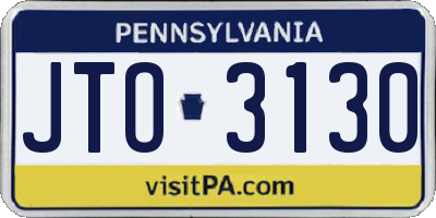 PA license plate JTO3130
