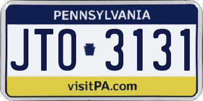 PA license plate JTO3131