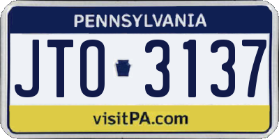 PA license plate JTO3137