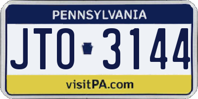 PA license plate JTO3144