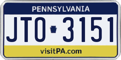 PA license plate JTO3151