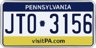 PA license plate JTO3156