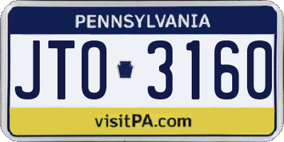 PA license plate JTO3160
