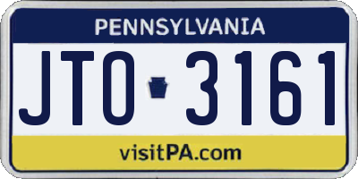 PA license plate JTO3161