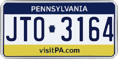 PA license plate JTO3164