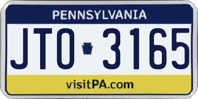 PA license plate JTO3165