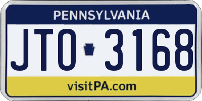 PA license plate JTO3168