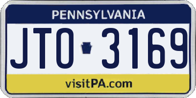 PA license plate JTO3169