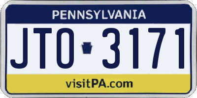 PA license plate JTO3171