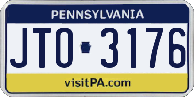 PA license plate JTO3176