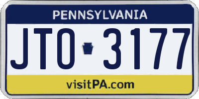 PA license plate JTO3177