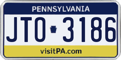 PA license plate JTO3186