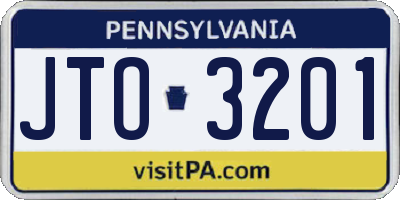 PA license plate JTO3201