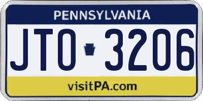 PA license plate JTO3206
