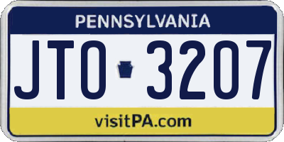 PA license plate JTO3207