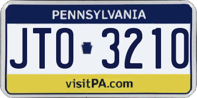 PA license plate JTO3210