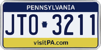 PA license plate JTO3211