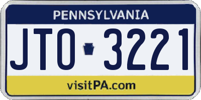 PA license plate JTO3221