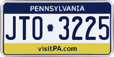 PA license plate JTO3225