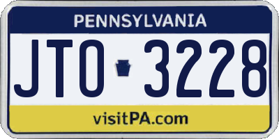 PA license plate JTO3228