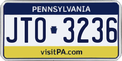 PA license plate JTO3236