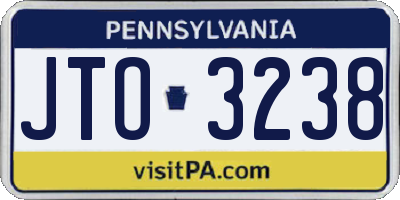 PA license plate JTO3238