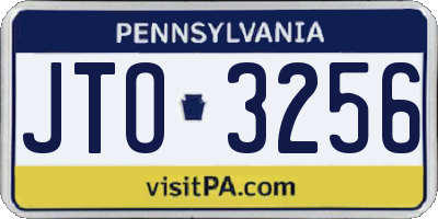 PA license plate JTO3256
