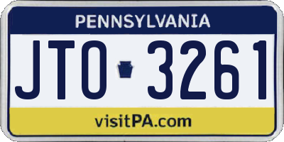 PA license plate JTO3261