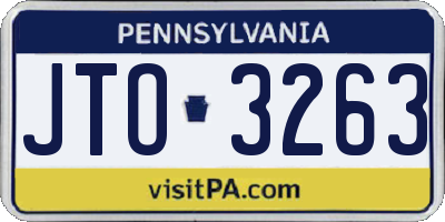 PA license plate JTO3263