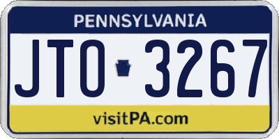 PA license plate JTO3267