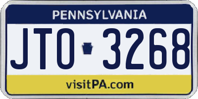 PA license plate JTO3268