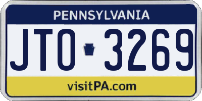PA license plate JTO3269