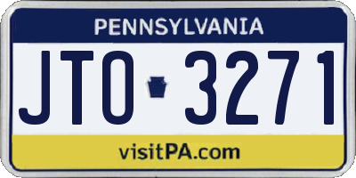 PA license plate JTO3271