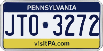 PA license plate JTO3272