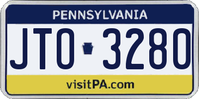PA license plate JTO3280