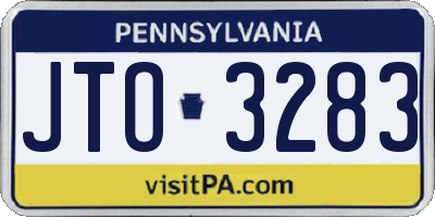 PA license plate JTO3283