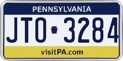 PA license plate JTO3284