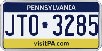 PA license plate JTO3285