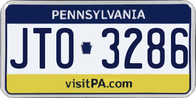 PA license plate JTO3286