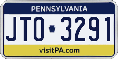 PA license plate JTO3291